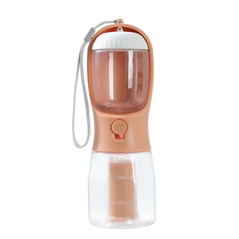 3-in-1 Portable Dog Water Bottle – Pet Water Dispenser with Food Container & Waste Bag Holder