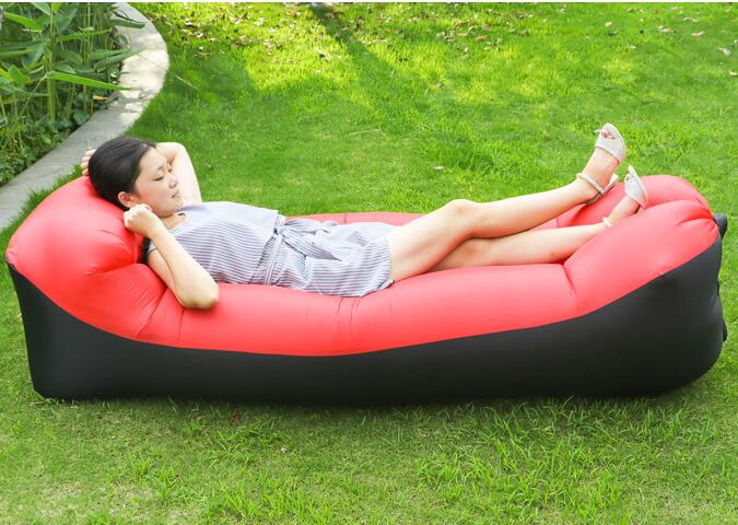 Fast Inflatable Air Lounger Sofa – Portable Laybag Beach Chair, Camping Air Couch No Pump Needed