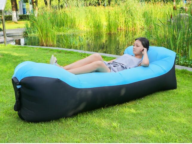 Fast Inflatable Air Lounger Sofa – Portable Laybag Beach Chair, Camping Air Couch No Pump Needed