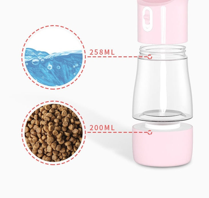 2-in-1 Travel Pet Water Dispenser for Dogs & Cats