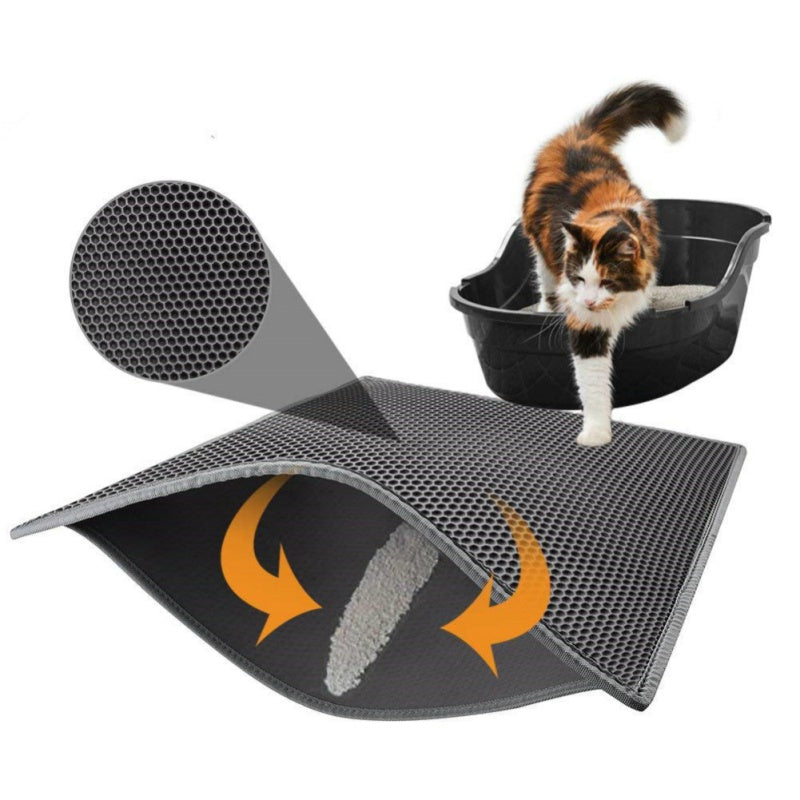 Honeycomb Cat Litter Mat – Waterproof Double Layer Cat Litter Trapping Pad