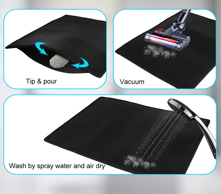 Honeycomb Cat Litter Mat – Waterproof Double Layer Cat Litter Trapping Pad