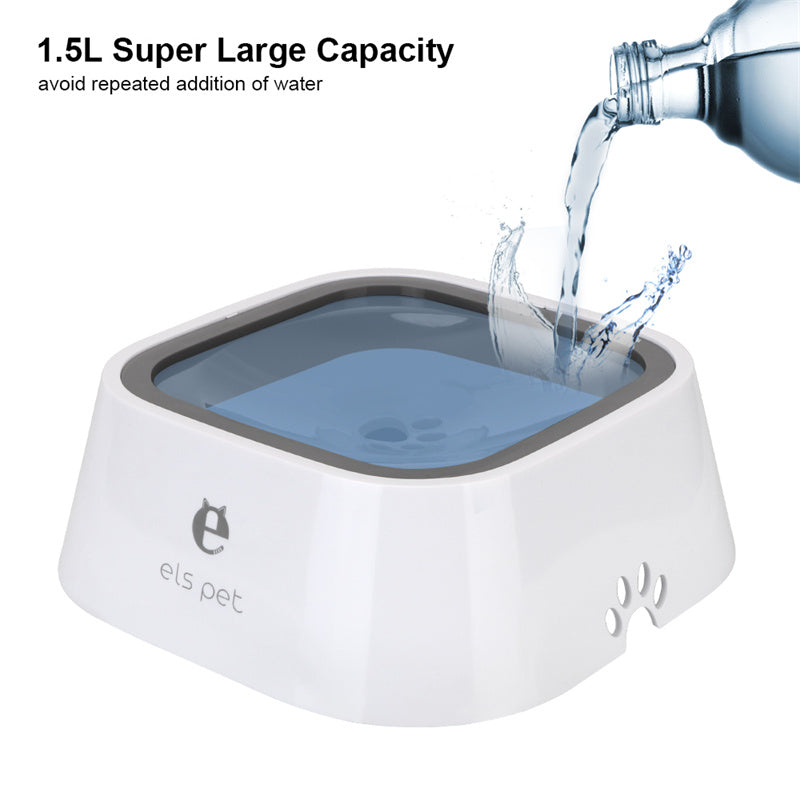 1.5L Pet Water Bowl – Slow Water Feeder & Anti-Overflow Cat & Dog Fountain