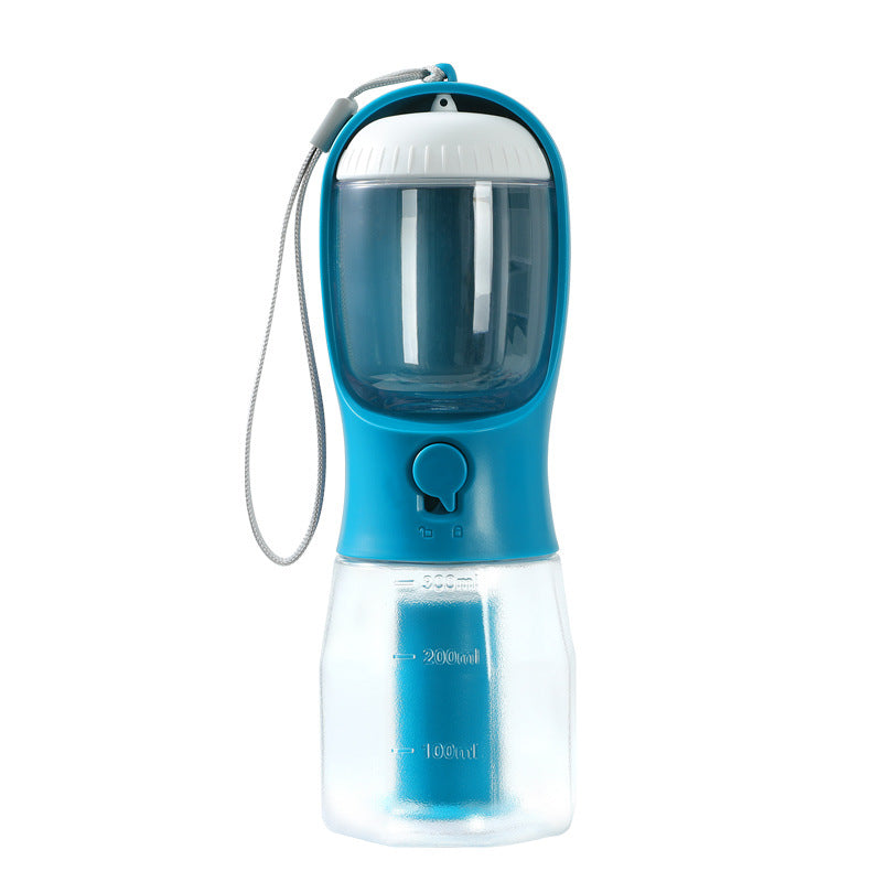 3-in-1 Portable Dog Water Bottle – Pet Water Dispenser with Food Container & Waste Bag Holder