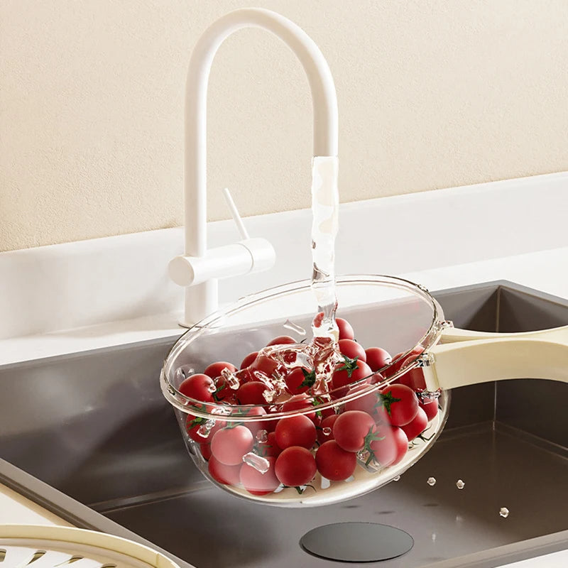 Fruit & Vegetable Drain Basket with Lid – Foldable Colander