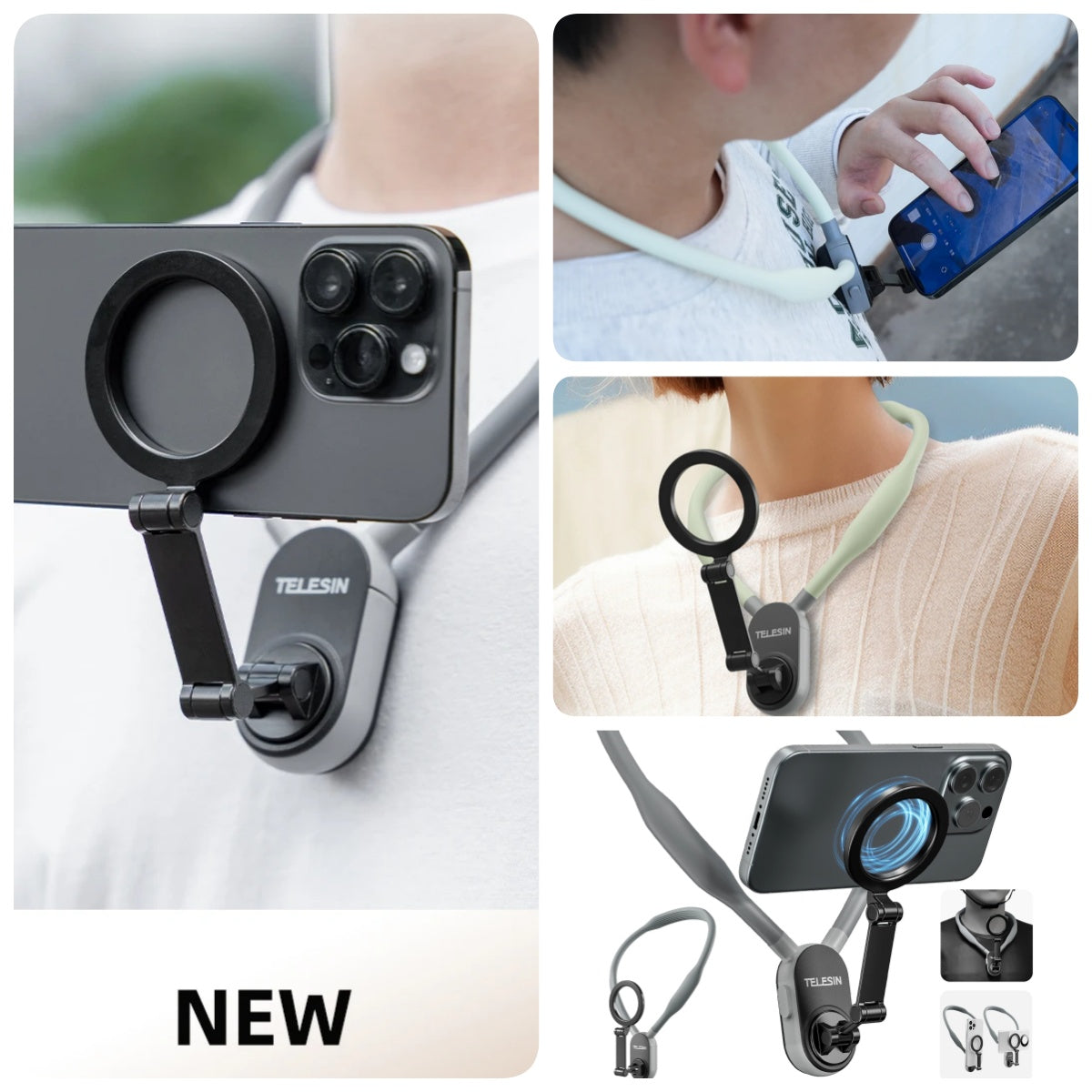 Silicone Magnetic Phone Neck Mount – Quick Release Holder for Magsafe Phones