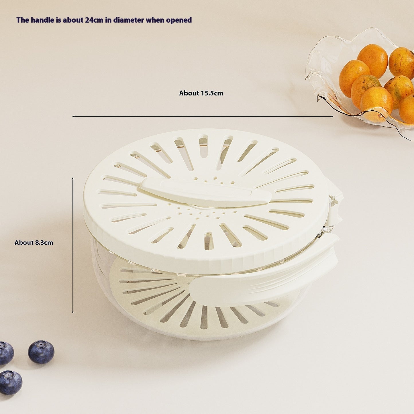 Fruit & Vegetable Drain Basket with Lid – Foldable Colander