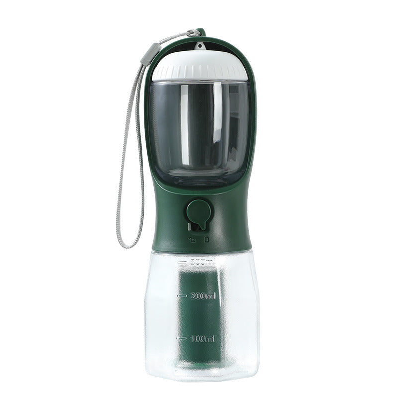 3-in-1 Portable Dog Water Bottle – Pet Water Dispenser with Food Container & Waste Bag Holder