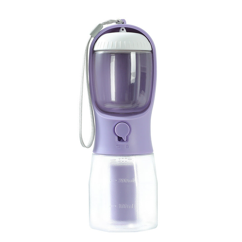 3-in-1 Portable Dog Water Bottle – Pet Water Dispenser with Food Container & Waste Bag Holder