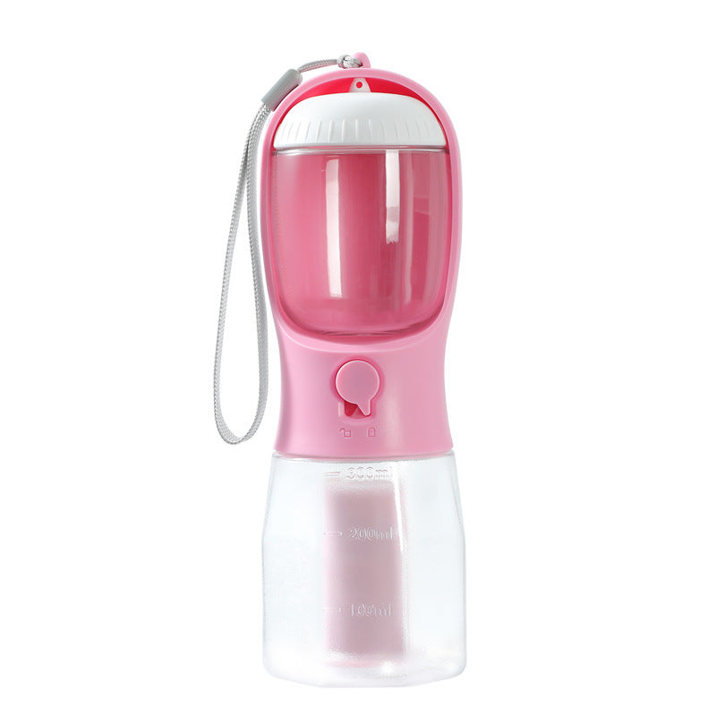 3-in-1 Portable Dog Water Bottle – Pet Water Dispenser with Food Container & Waste Bag Holder